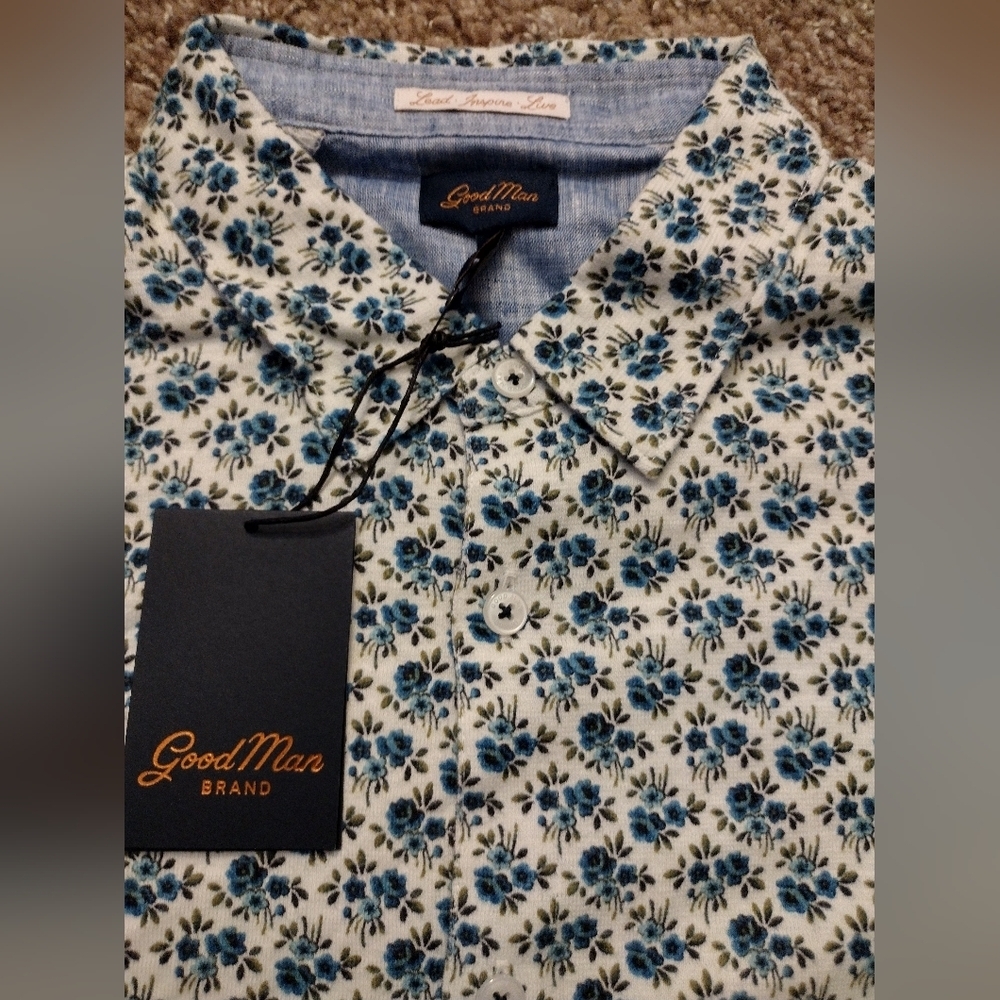 Good Man Brand Floral Long Sleeve Shirt Medium NWT - Picture 2 of 10